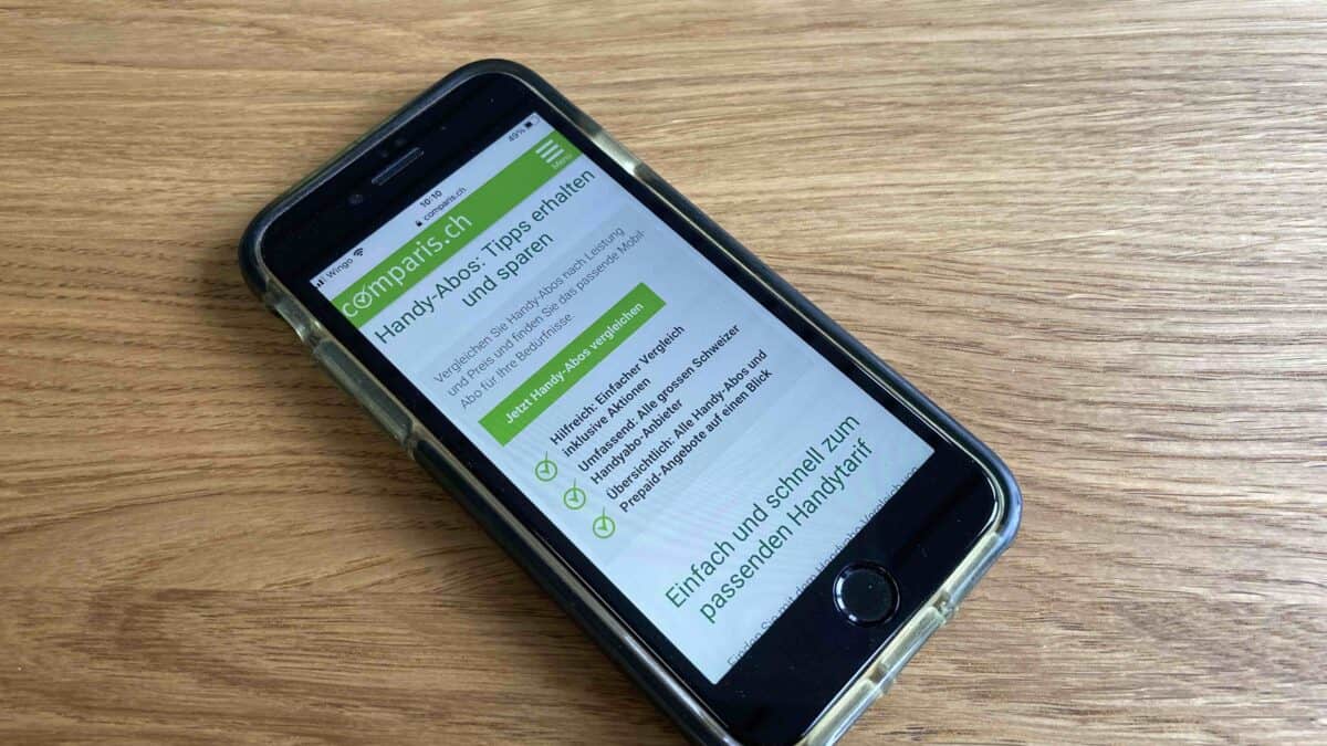 Comparis Handytarif-Vergleich auf Handy